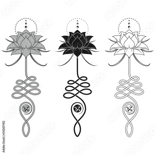 Vector Design of Lotus Flower with Unalome