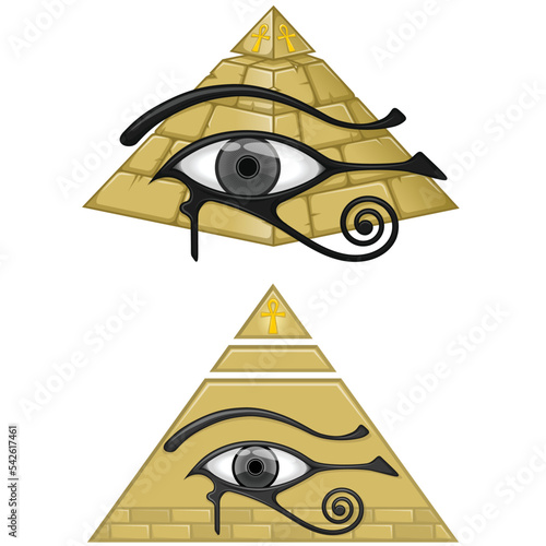Ancient Egyptian pyramid with the eye of horus