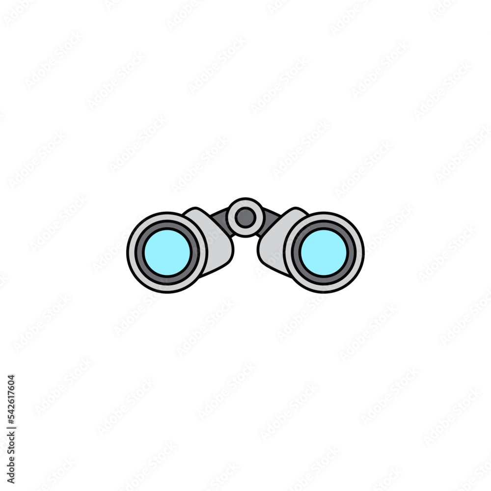 Binocular icon in color, isolated on white background Binocular icon in color, isolated on white background