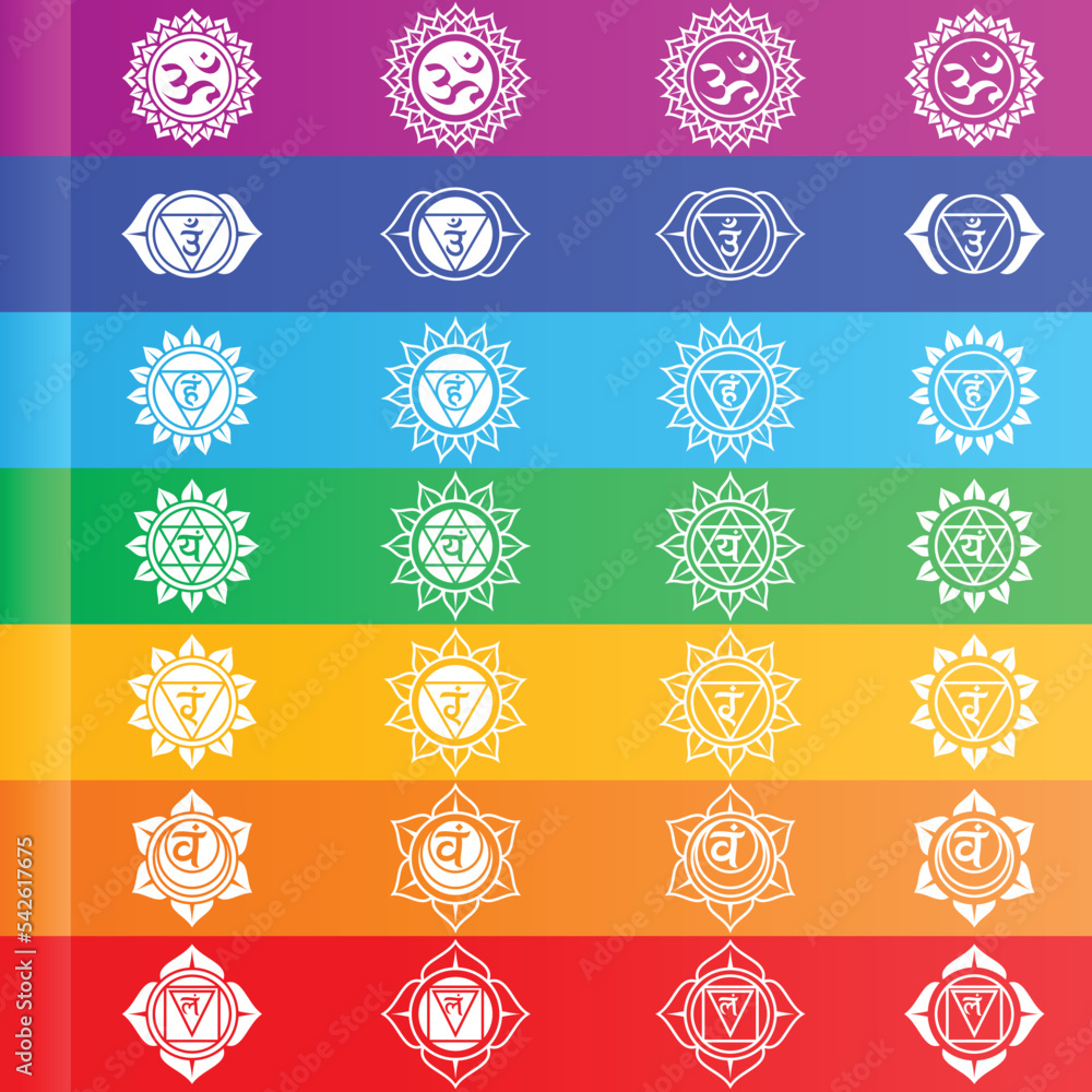 Chakra Symbols Vector Design Chakra Symbols Vector Design
