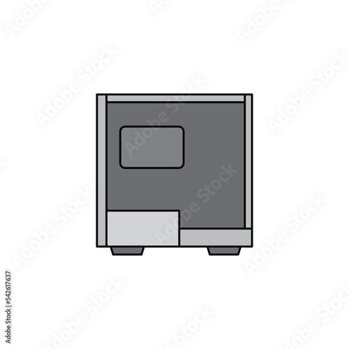 PC Case icon in color, isolated on white background 