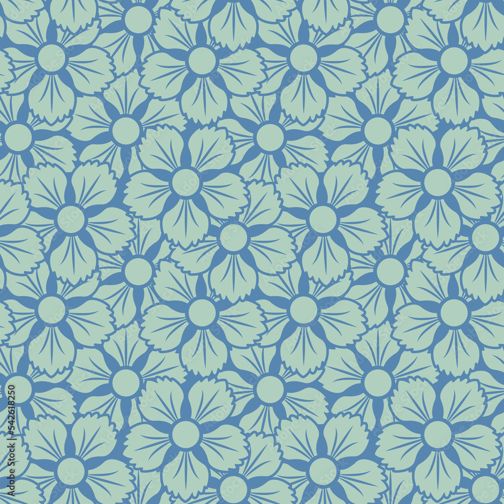 Fototapeta premium Japanese style retro vintage seamless pattern background flower