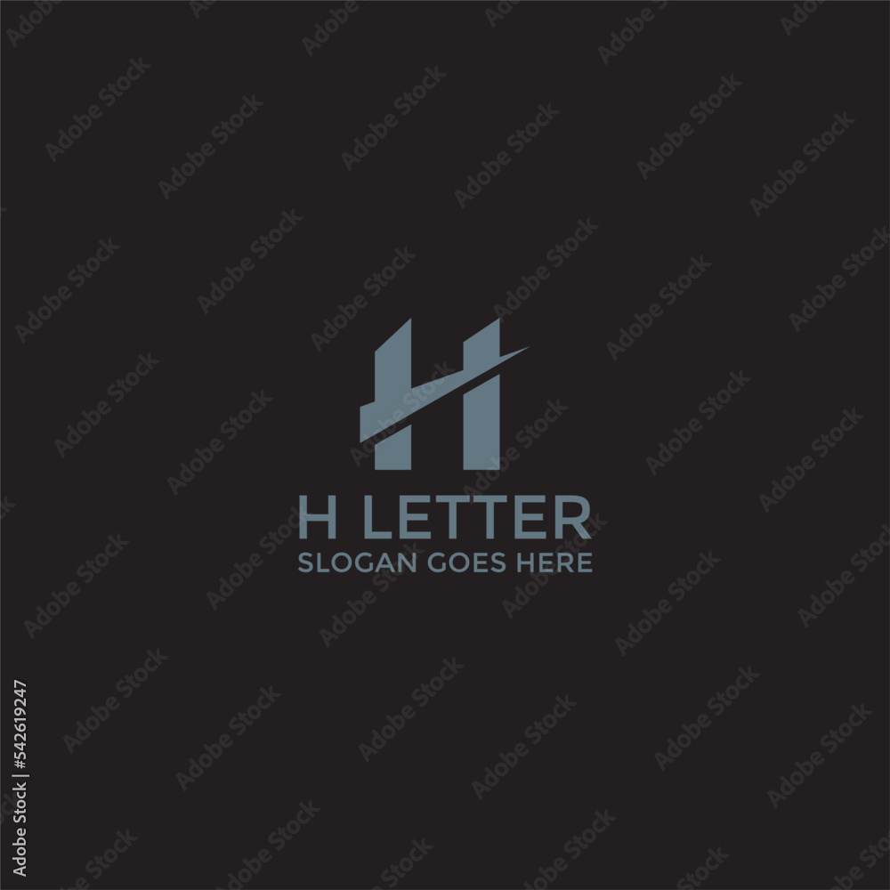 H Letter consulting, marketing, luxury logo vector image
