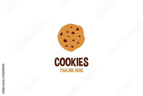 Creative cookie bakery logo design vector template illustration