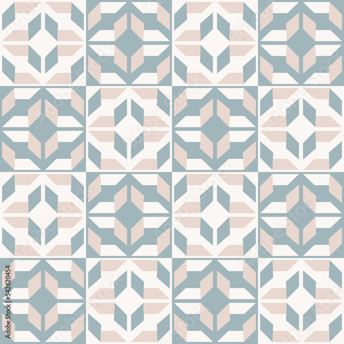 Abstract geometric seamless pattern. Vector geometric brown-green color seamless checkered pattern style. Ethnic geometric beige color pattern background for interior decoration elements, wrapping.