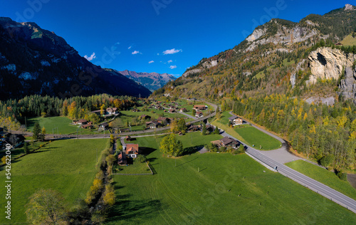 The small city of Mitholz in the Kandertal in the Bernese Alps in Switzerland