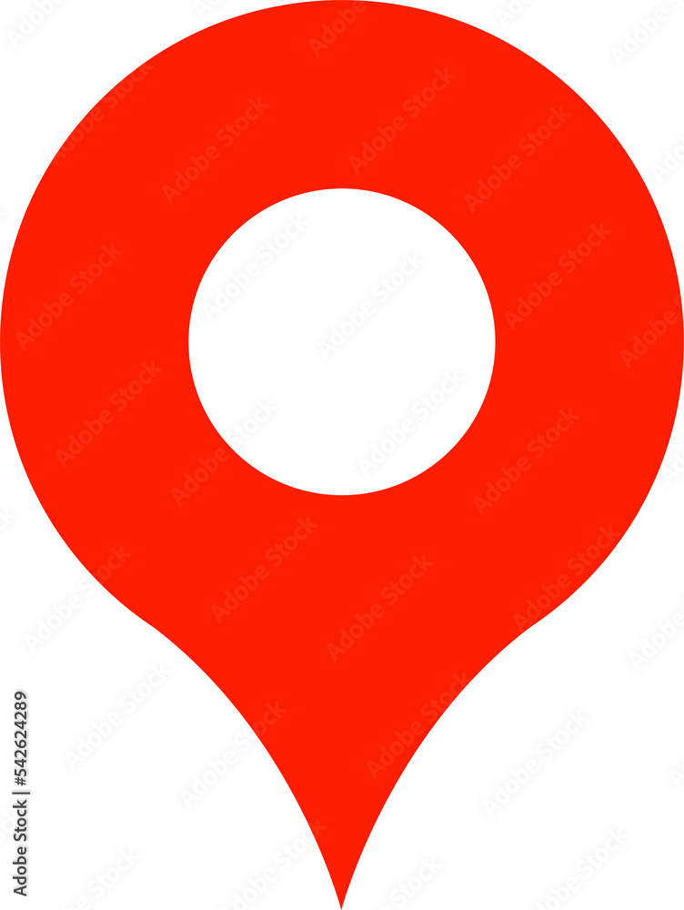Map location pin icon in red colors. Map location pin icon in red colors.