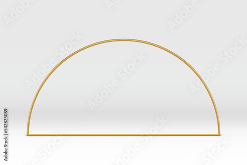 3d frame golden curved arch foundation decor element minimalist rendering realistic vector