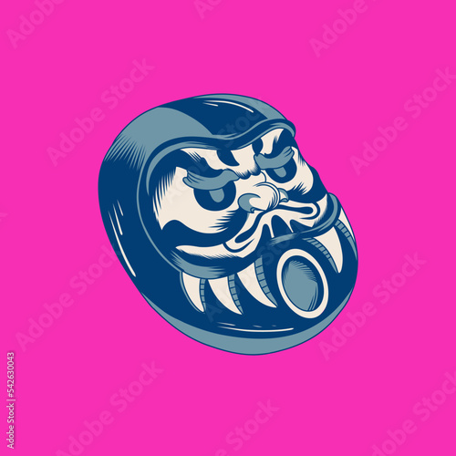 Daruma japanese mythology illustration design