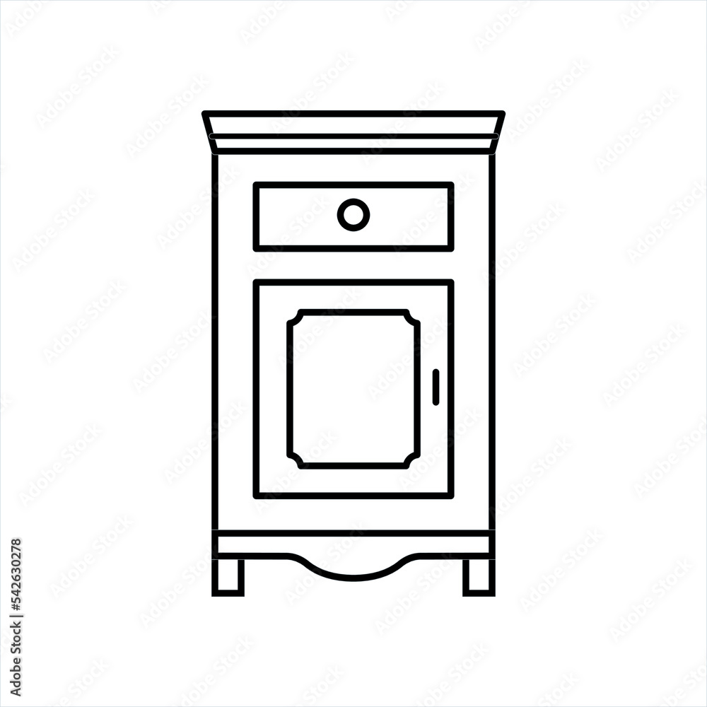 bedside table icon. nightstand vector illustration. retro design bedside table icon. nightstand vector illustration. retro design