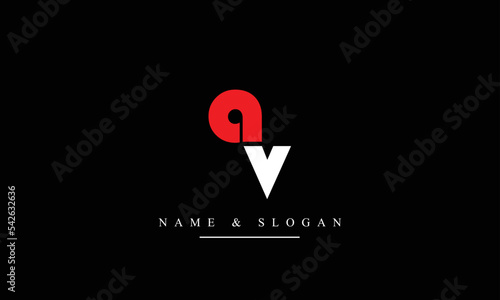 VA, AV, V, A abstract letters logo monogram