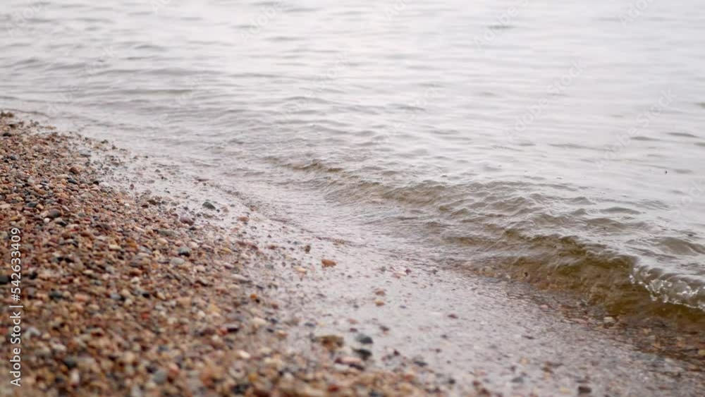Close up seaside. Waves on the beach. Summer vacation. Relaxing meditation Close up seaside. Waves on the beach. Summer vacation. Relaxing meditation