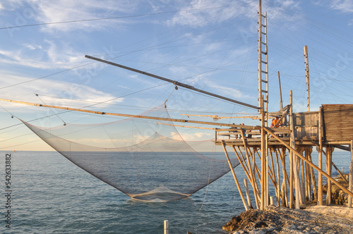 Trabucco Gargano fishing tower in Vieste