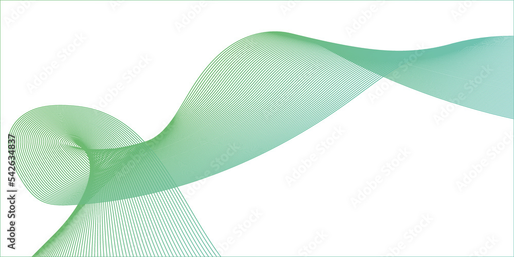 abstract green wave . The abstract background green smoke on white ...