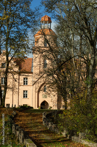 Beautiful European castles. The Edoles Castle, autumn, Latvia. High quality photo photo