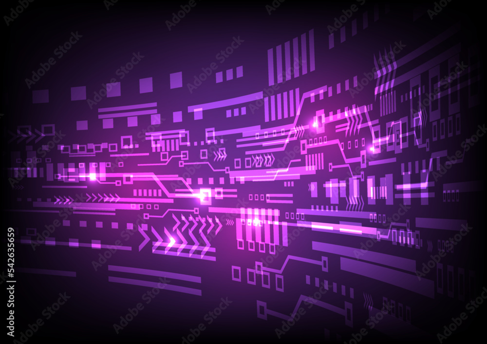 Obraz premium Abstract_Digital_Data_Technology_Wave_Purple_Background