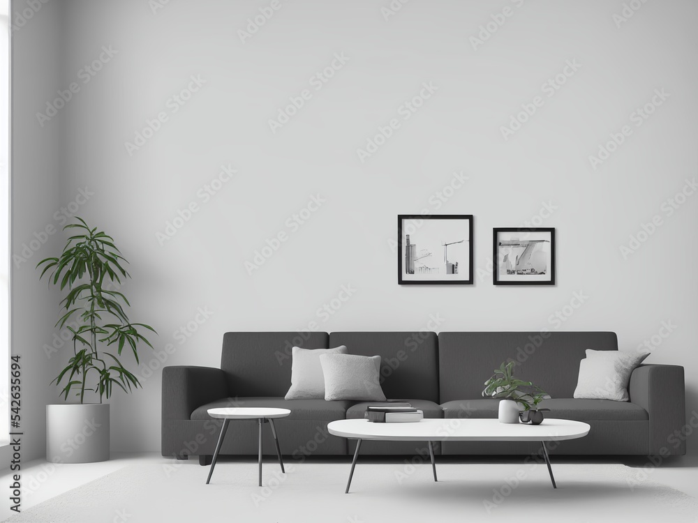 Room with empty picture on the wall Room with empty picture on the wall