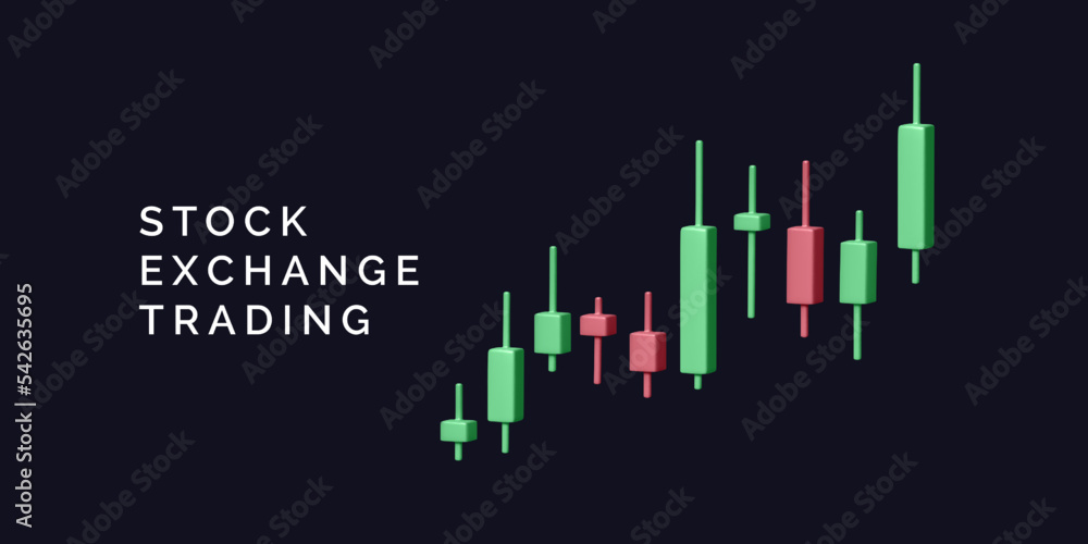 Stock market trading banner. Sall and buy assets