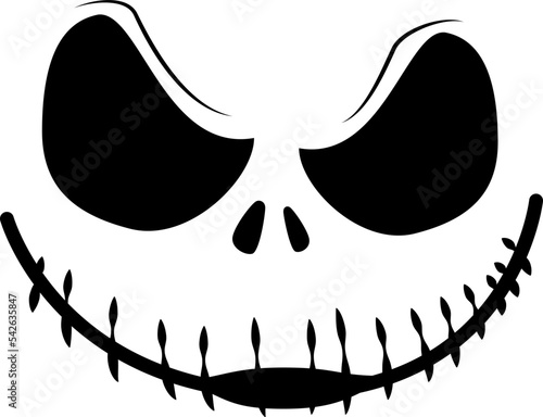 frightened face, Halloween illustrator on white