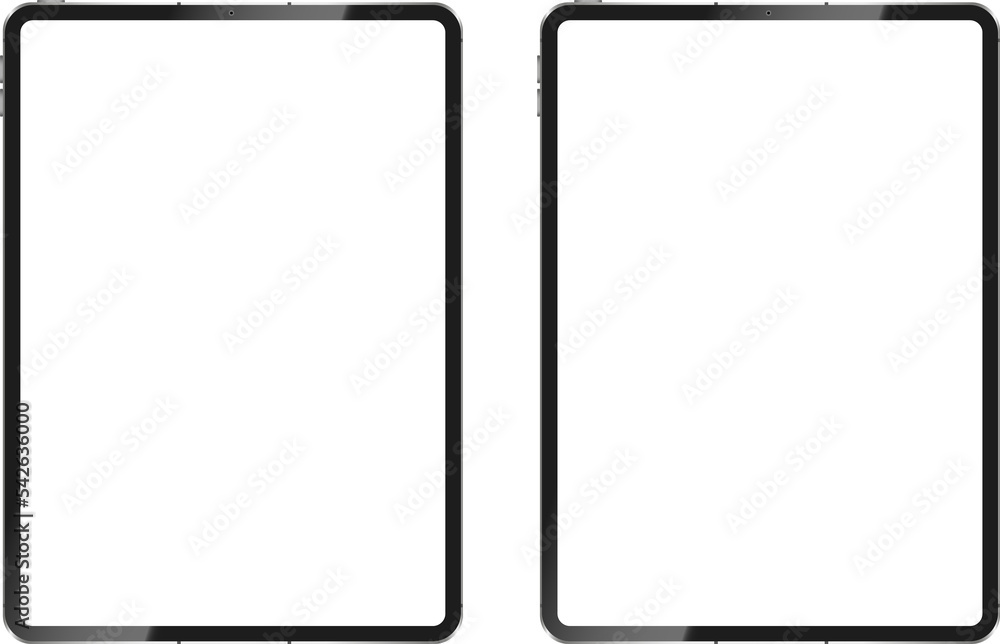 Realistic tablet mockup with blank screen on transparent background ...