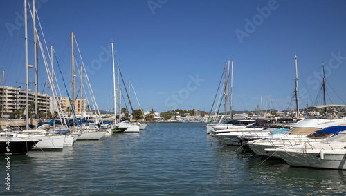 harbor, yachts, marina, sea, coast, ibiza, ballearen, spain, island, panorama, ibiza town,