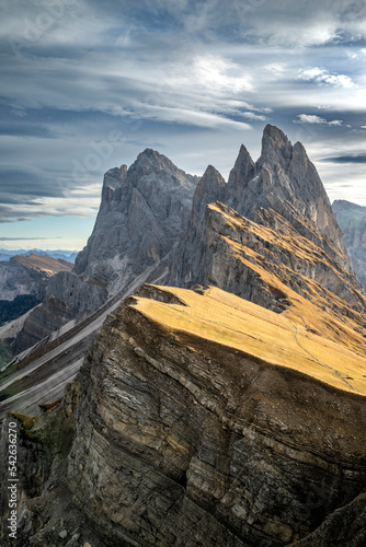 Canvas-taulu Seceda mountain in italian dolomites during autumn