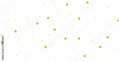Green network. Abstract connection on white background. Network technology background with dots and lines for desktop. Ai background. Abstract concept. Line background, network technology vector
