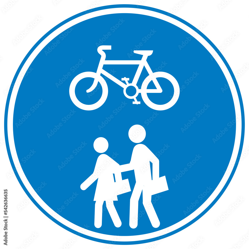 road sign bicycle and pedestrian lane road sign bicycle and pedestrian lane