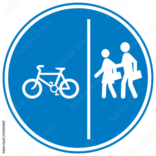 road sign bicycle and pedestrian lane