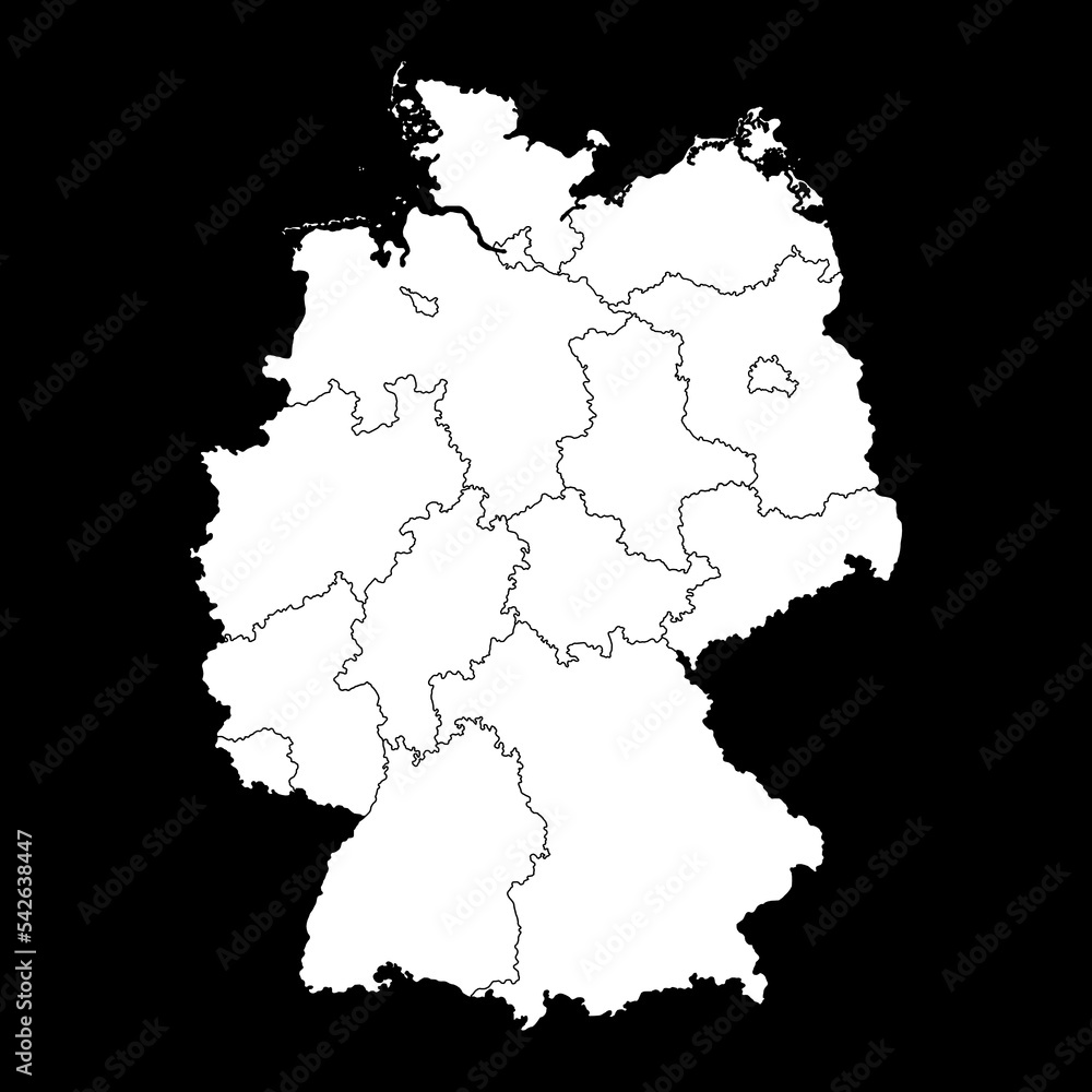 Obraz premium Germany map with regions. Vector illustration.