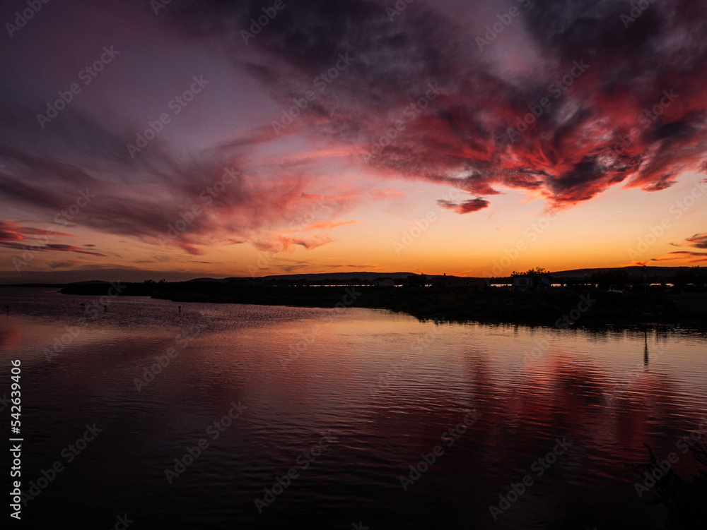 Sunset over the sea