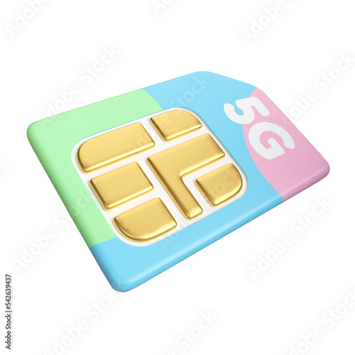 Naklejka Sim Card 3D Illustration Icon