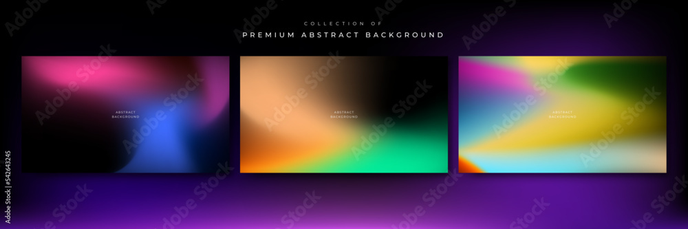Glittering gradient background with hologram effect and magic lights. Holographic abstract fantasy backdrop with fairy sparkles, gold stars and festive blur