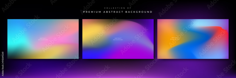 Glittering gradient background with hologram effect and magic lights. Holographic abstract fantasy backdrop with fairy sparkles, gold stars and festive blur