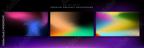 Glittering gradient background with hologram effect and magic lights. Holographic abstract fantasy backdrop with fairy sparkles, gold stars and festive blur