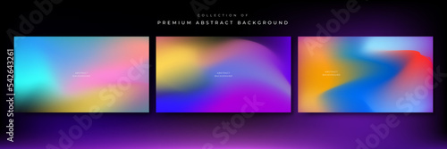Glittering gradient background with hologram effect and magic lights. Holographic abstract fantasy backdrop with fairy sparkles, gold stars and festive blur