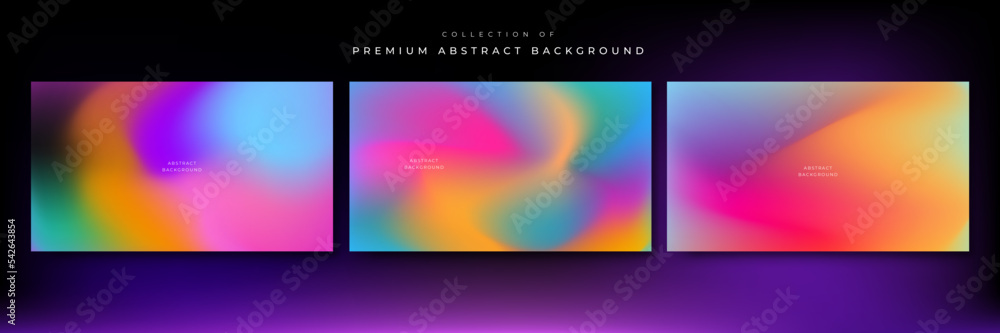 Abstract blue and purple liquid wavy shapes futuristic banner. Glowing retro waves vector background