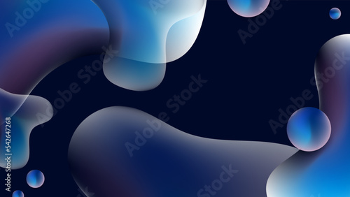 Abstract 3D dark blue and black background with fluid gradient grainy texture and liquid shapes. Modern wallpaper design for social media, idol poster, banner, flyer.