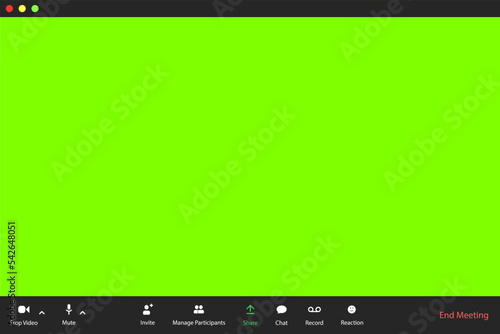 Start online conference concept. Video call app mockup