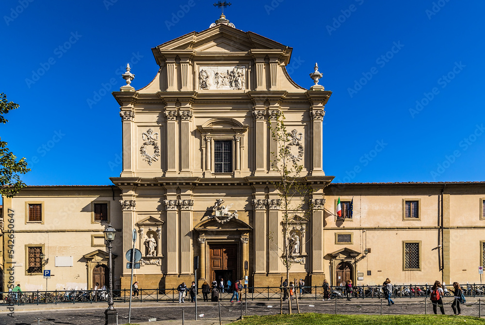 Florence, Italy. Facade of the monastery and church of San Marco, XIII century