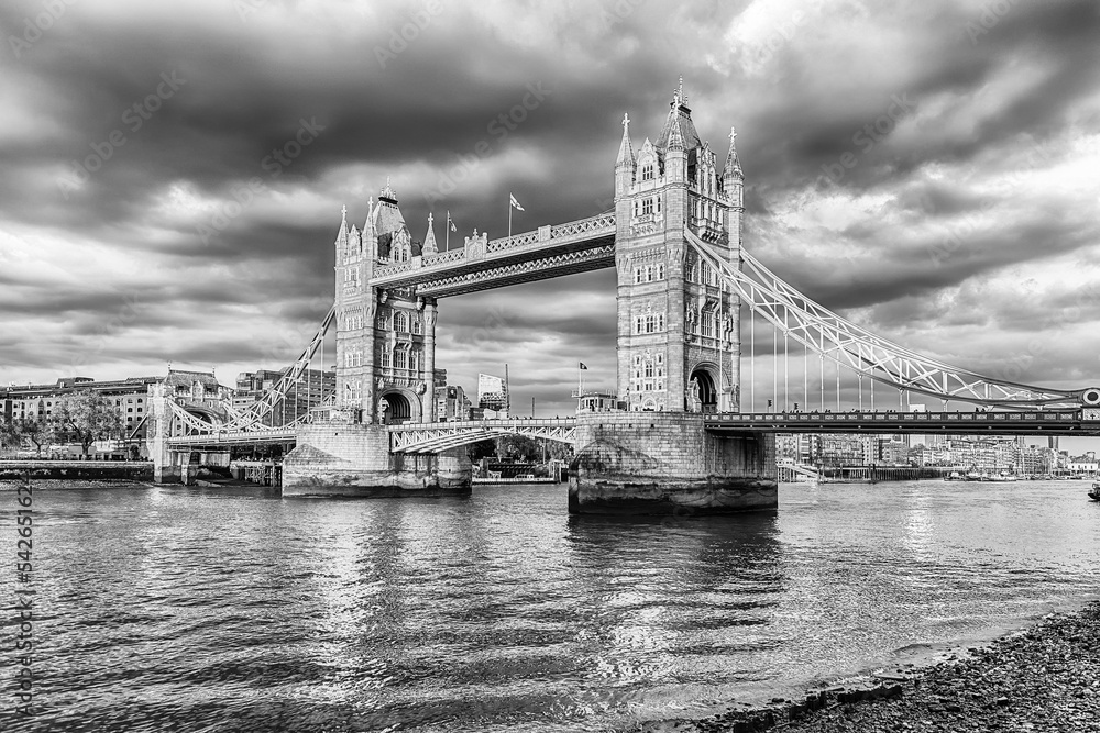 The iconic Tower Bridge, historical landmark in London, England, UK