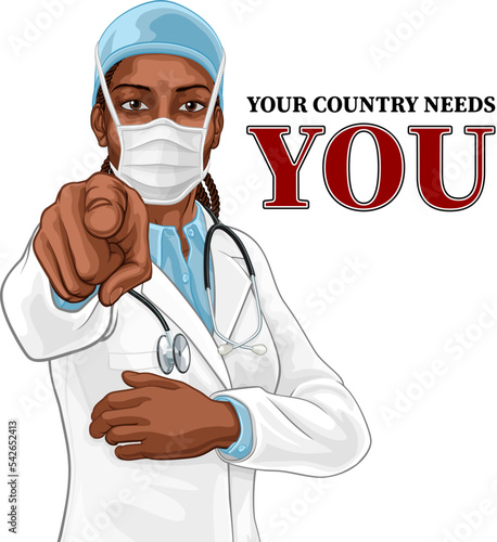 A black woman doctor medica...