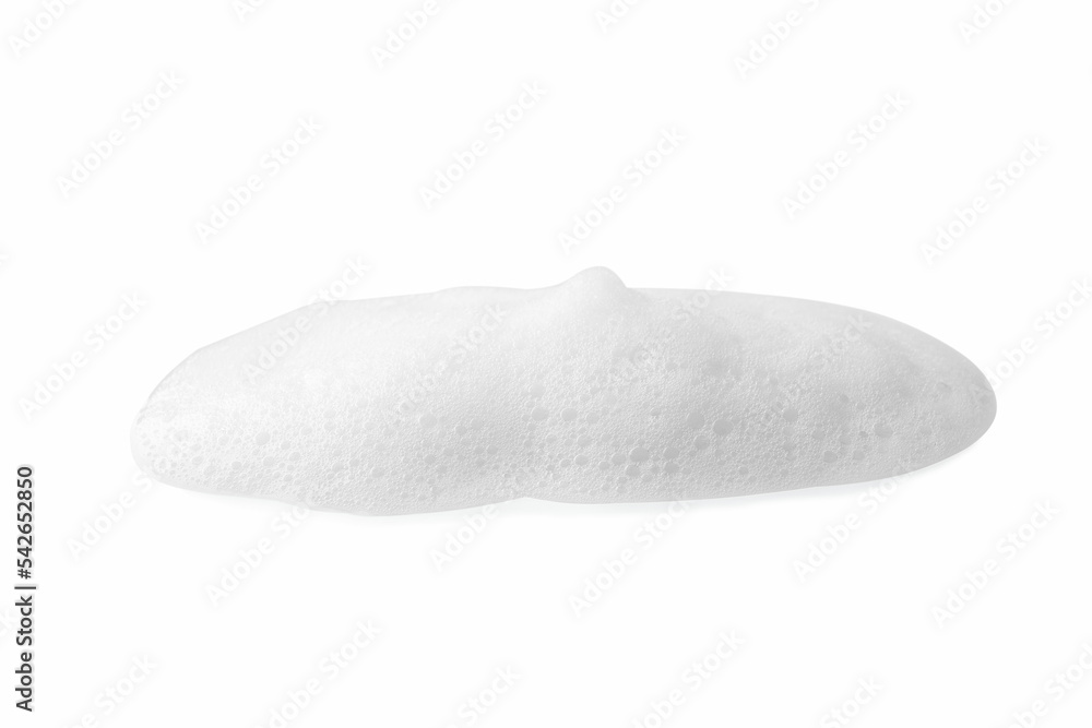 Drop of fluffy soap foam on white background Drop of fluffy soap foam on white background