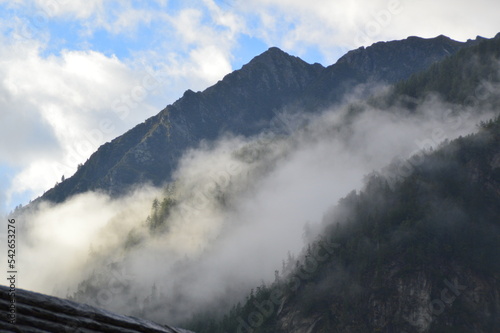 clouds over mountains