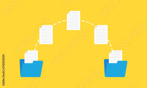 Document management set icon. Cloud storage settings, access, lock, folder, backup file, data transfer, calculator, accounting, database, gear, phone, flash drive. Business concept