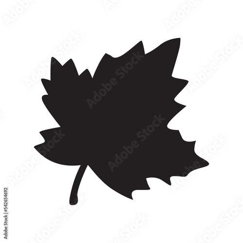Autumn leaf silhouette vector isolated. Beautiful maple leaf icon.