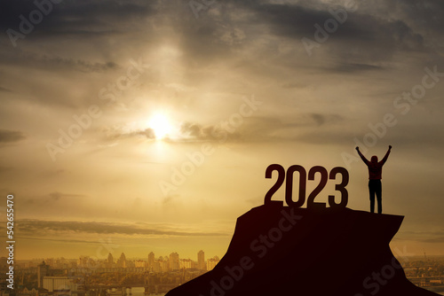 Canvastavla The concept of Victory in the new year 2023.
