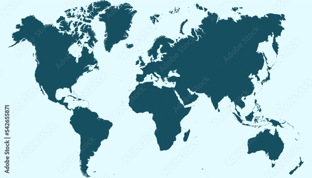 Obraz premium World map. Silhouette map. Color vector modern map. 
