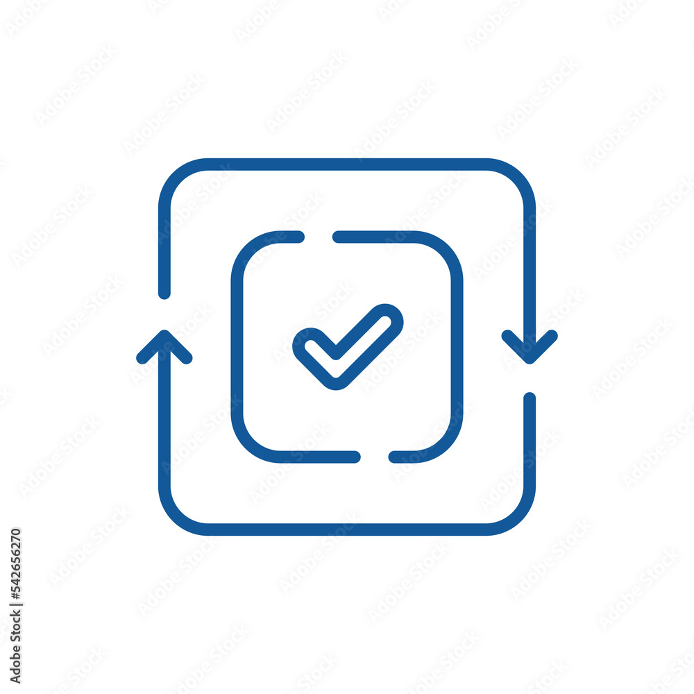 easy pay or update icon with linear checkmark easy pay or update icon with linear checkmark