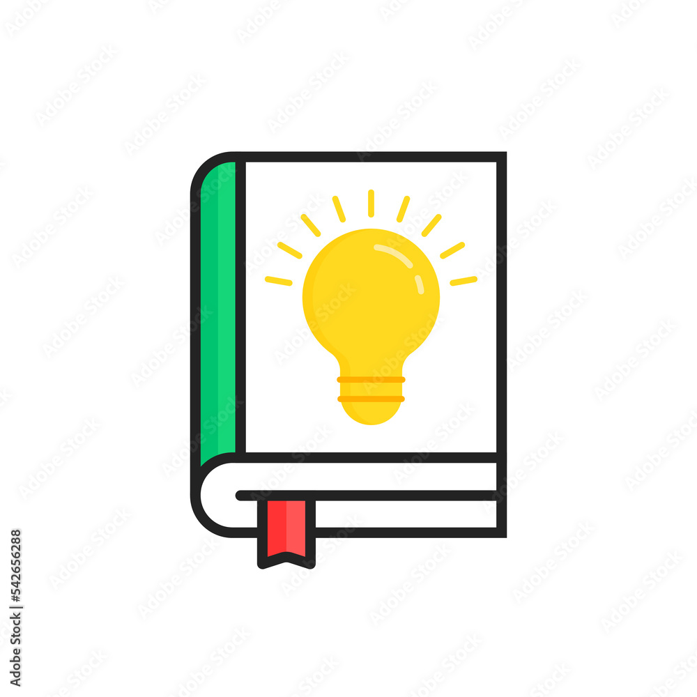 linear color book with yellow bulb like knowledge